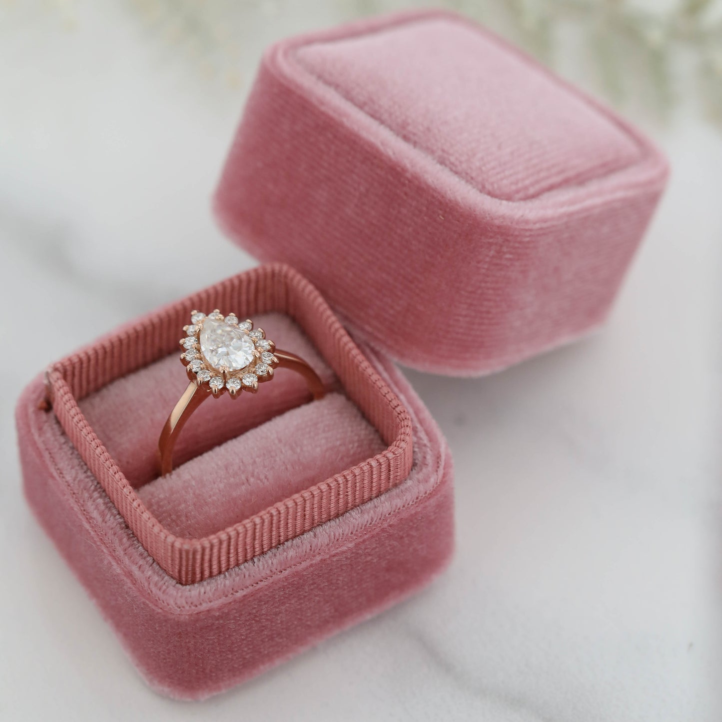 The Portia | 14k | Yellow | Size 5 | Stone SA34 | Pink Ring Box | Custom Engraving: +$0
