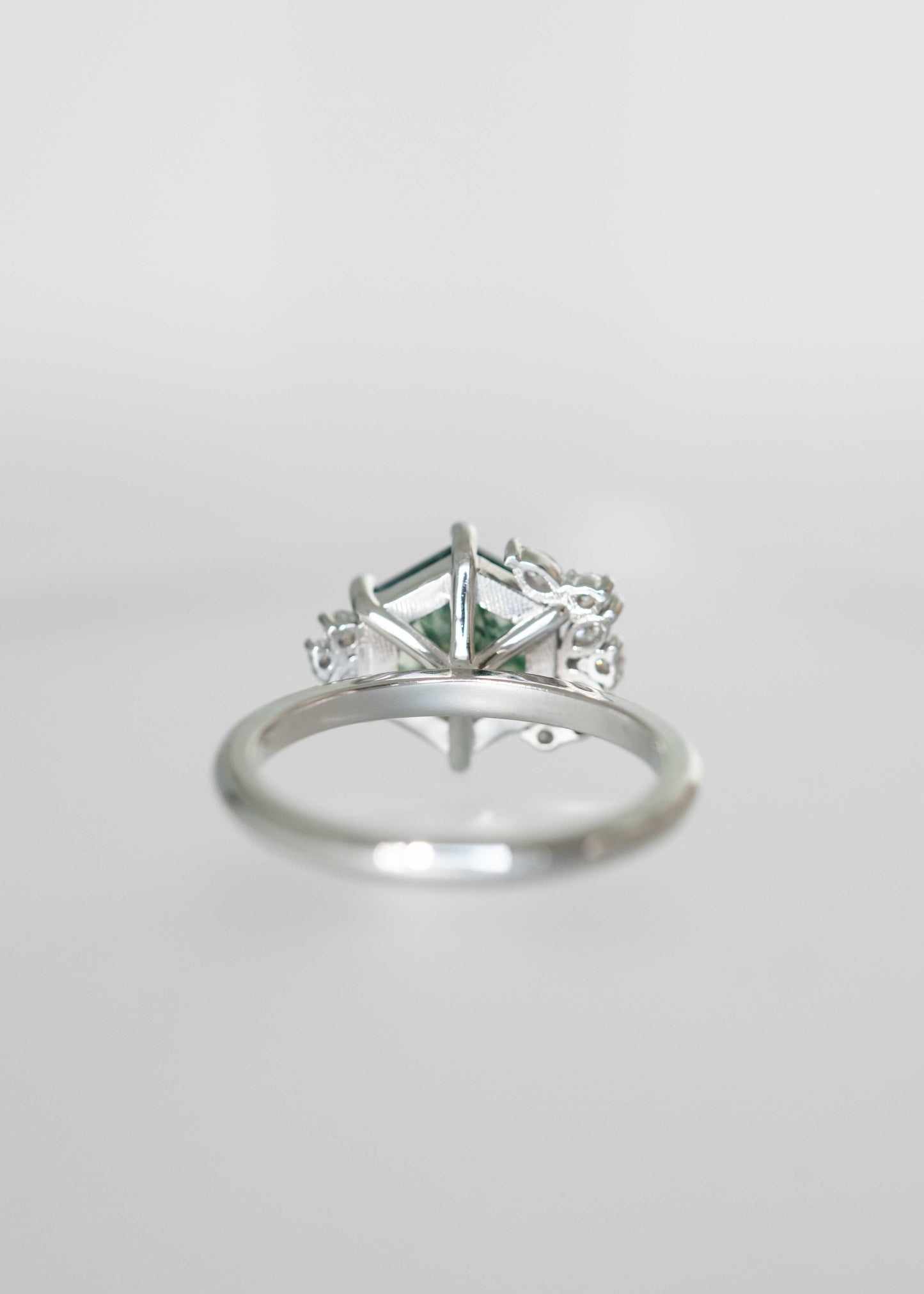 The Talia | 1.74ct Hexagon Moss Agate | White Gold