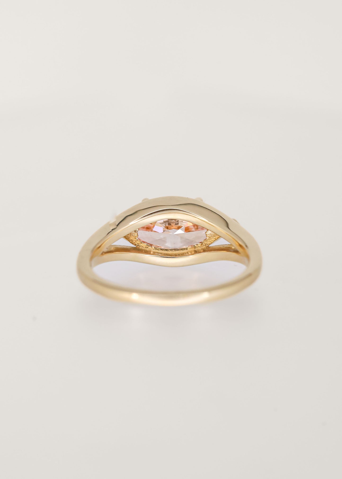 The Blythe | 2.00ct Pink Lab Marquise Diamond | Yellow Gold