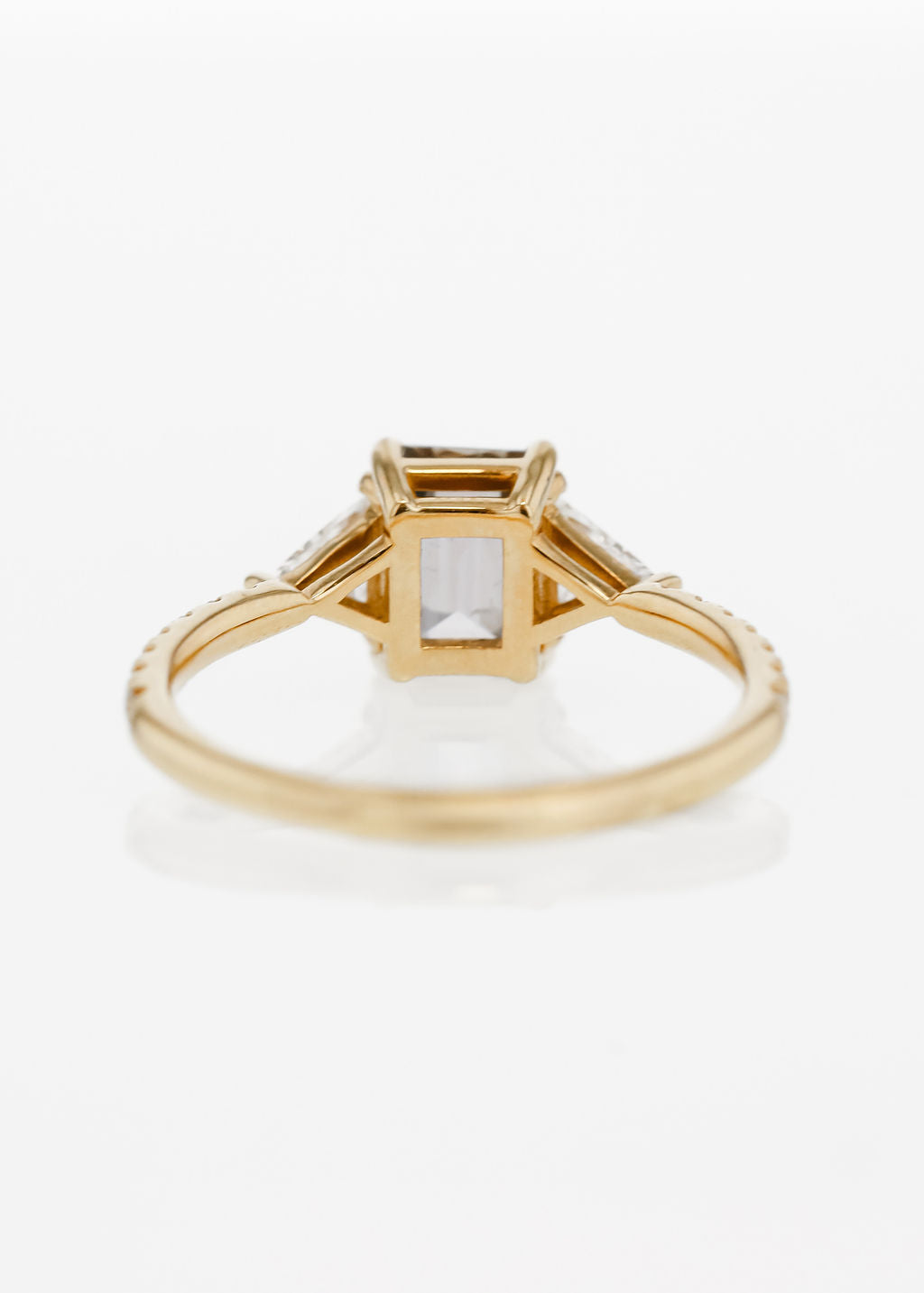 Accented Solitaire | 1.46ct Emerald Gray Sapphire | 18k Yellow Gold