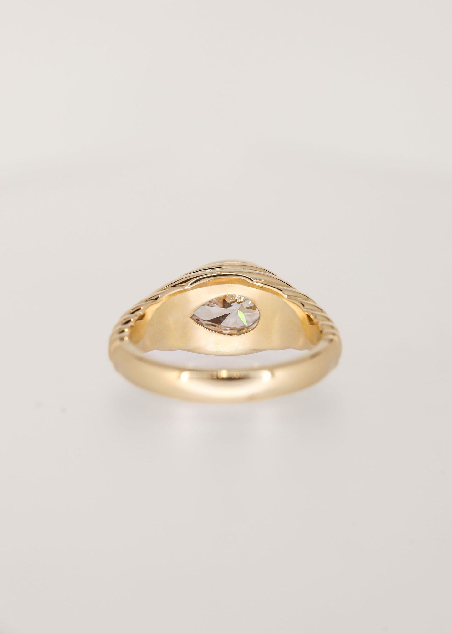 The Ribbed Vulcan | 1.51ct Lab Pear Diamond | Yellow Gold