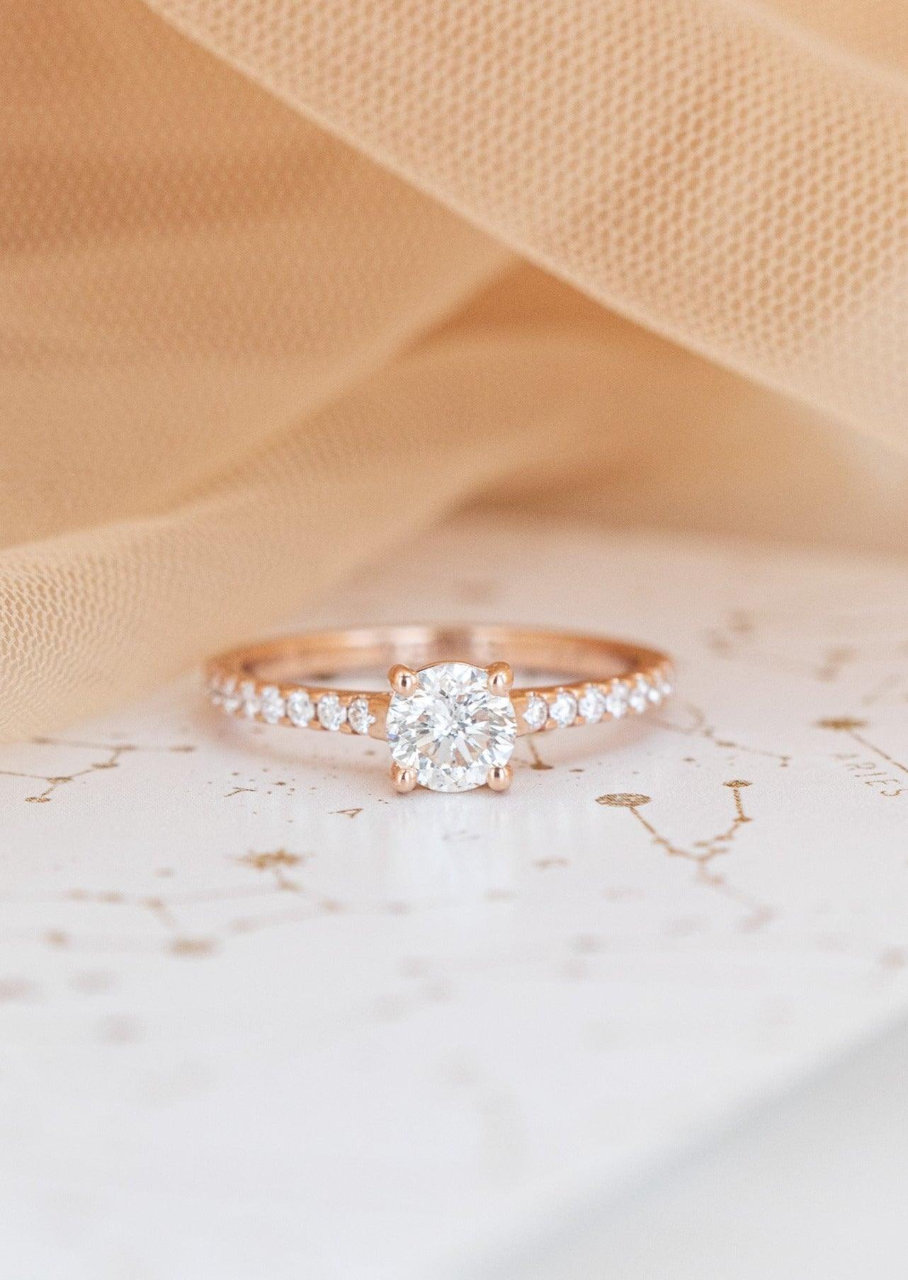 The Aurora Ring | .71ct Natural Round Diamond | Rose Gold - VENVS