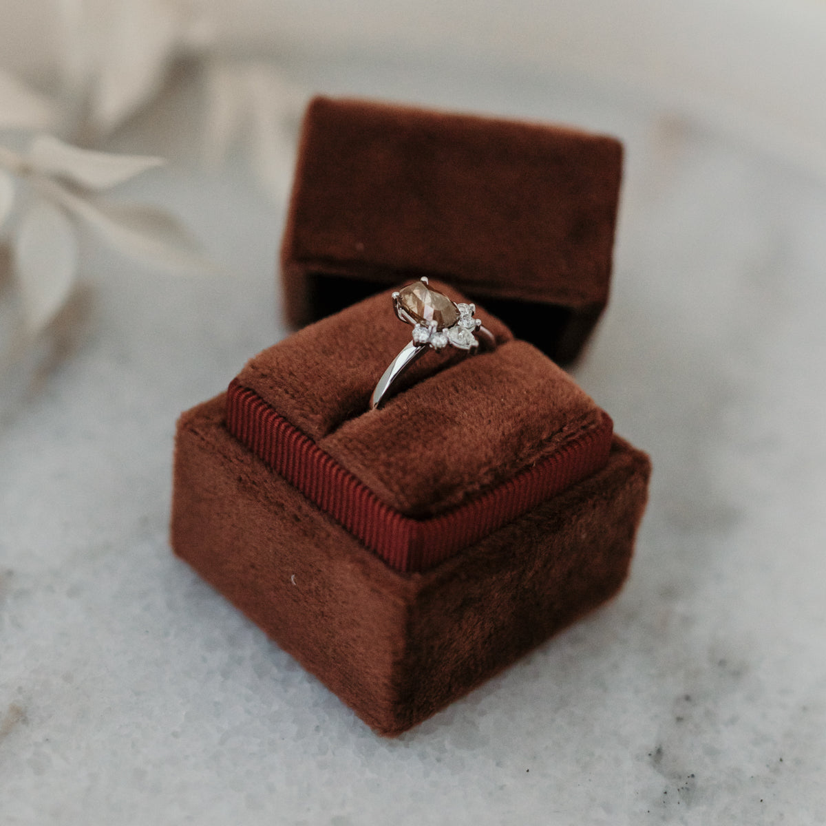 The Skye | 18k | Yellow | Size null | Stone Moissanite | Radiant | 7x5mm | Fremont Ring Box | Custom Engraving: +$0