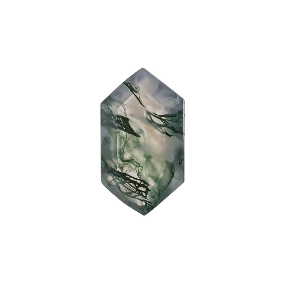The West | 14k | White | Size 5 | Stone MOS217 | Moss Ring Box | Custom Engraving:  +$0