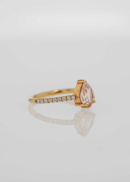The Aurora | 1.12ct Pear Pink Sapphire | 18k Yellow Gold