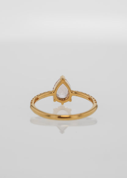 The Aurora | 1.12ct Pear Pink Sapphire | 18k Yellow Gold