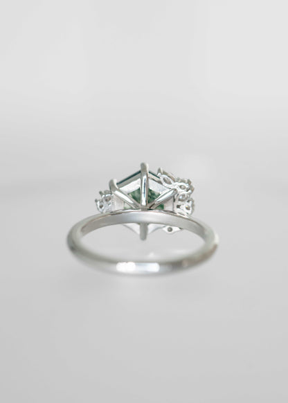 The Talia | 1.74ct Hexagon Moss Agate | White Gold