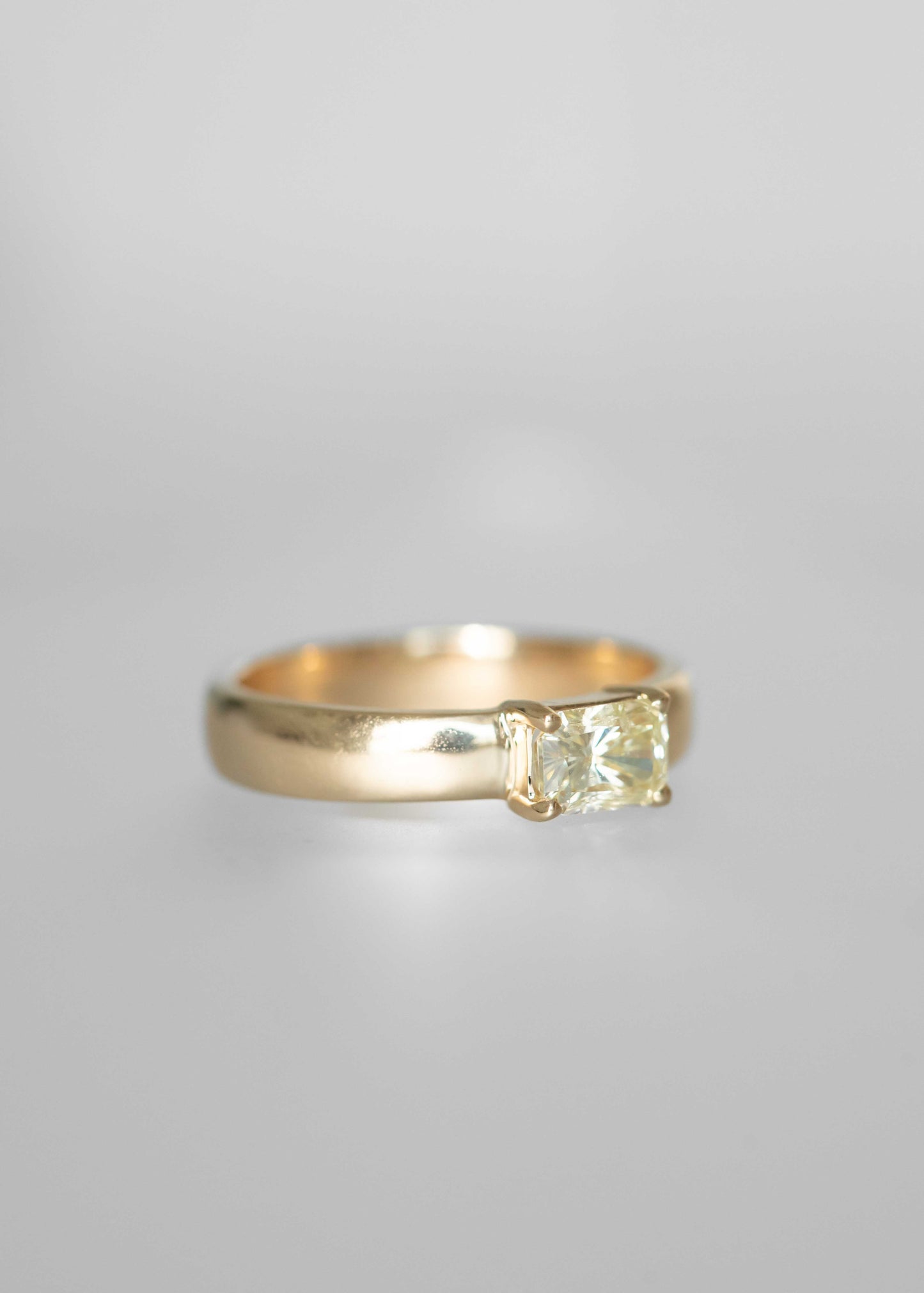 The Nox | .73ct Radiant Cut Yellow Diamond | Yellow Gold