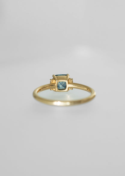 Accented Solitaire | 1.07ct Cushion Sapphire | 18k Yellow Gold