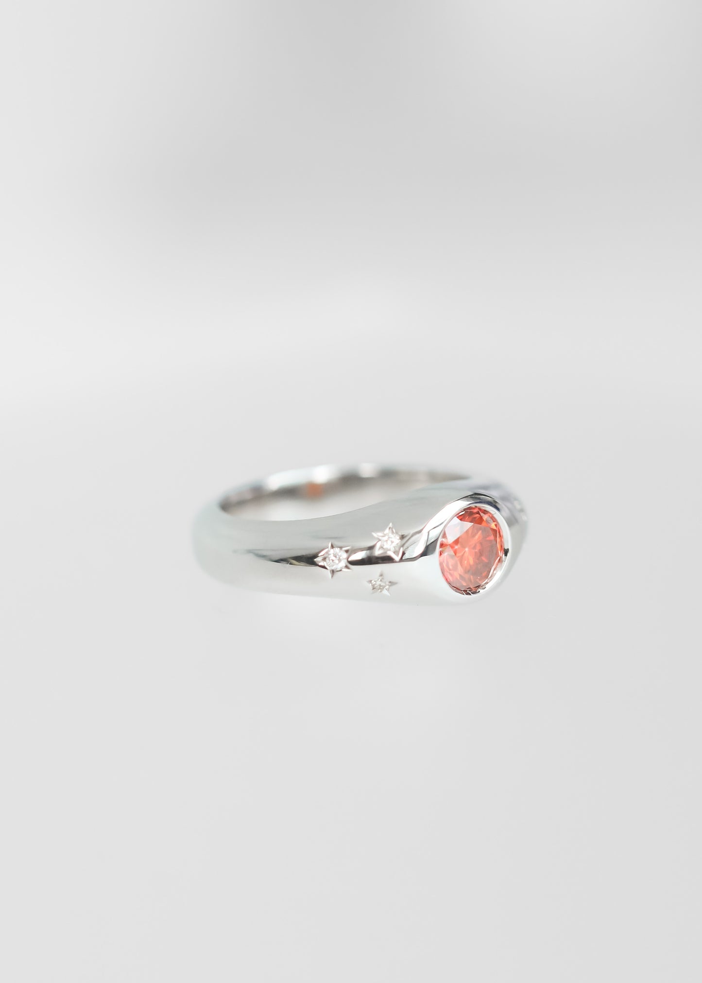 The Vulcan (Starry) | .74ct Round Moissanite | White Gold