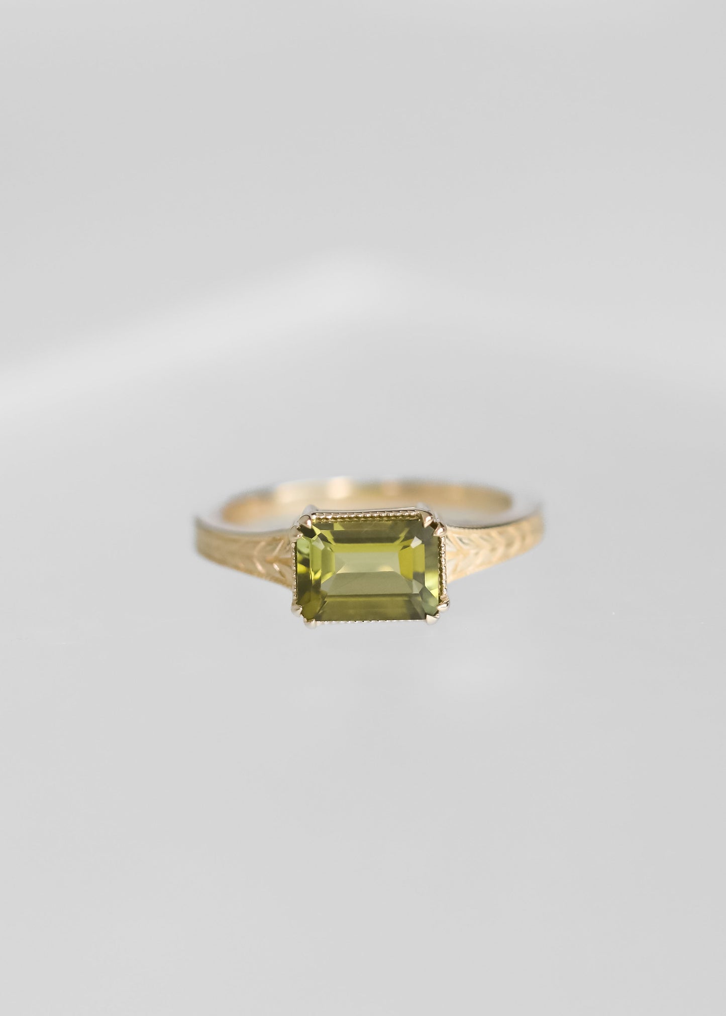 The Sage | 1.56ct Emerald Cut Tourmaline | Yellow Gold