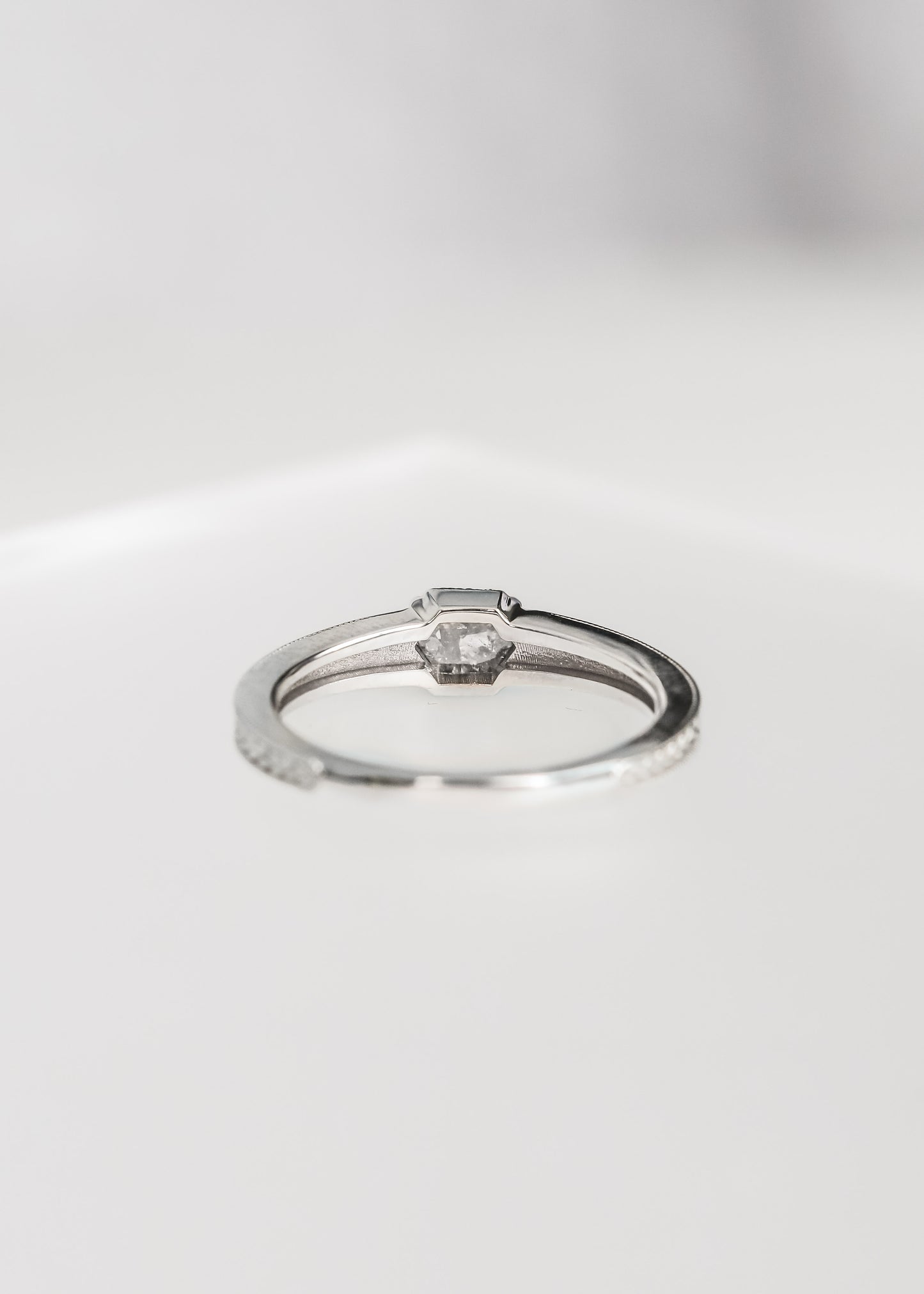 The Sage | .52ct Hexagon Salt & Pepper Diamond | White Gold
