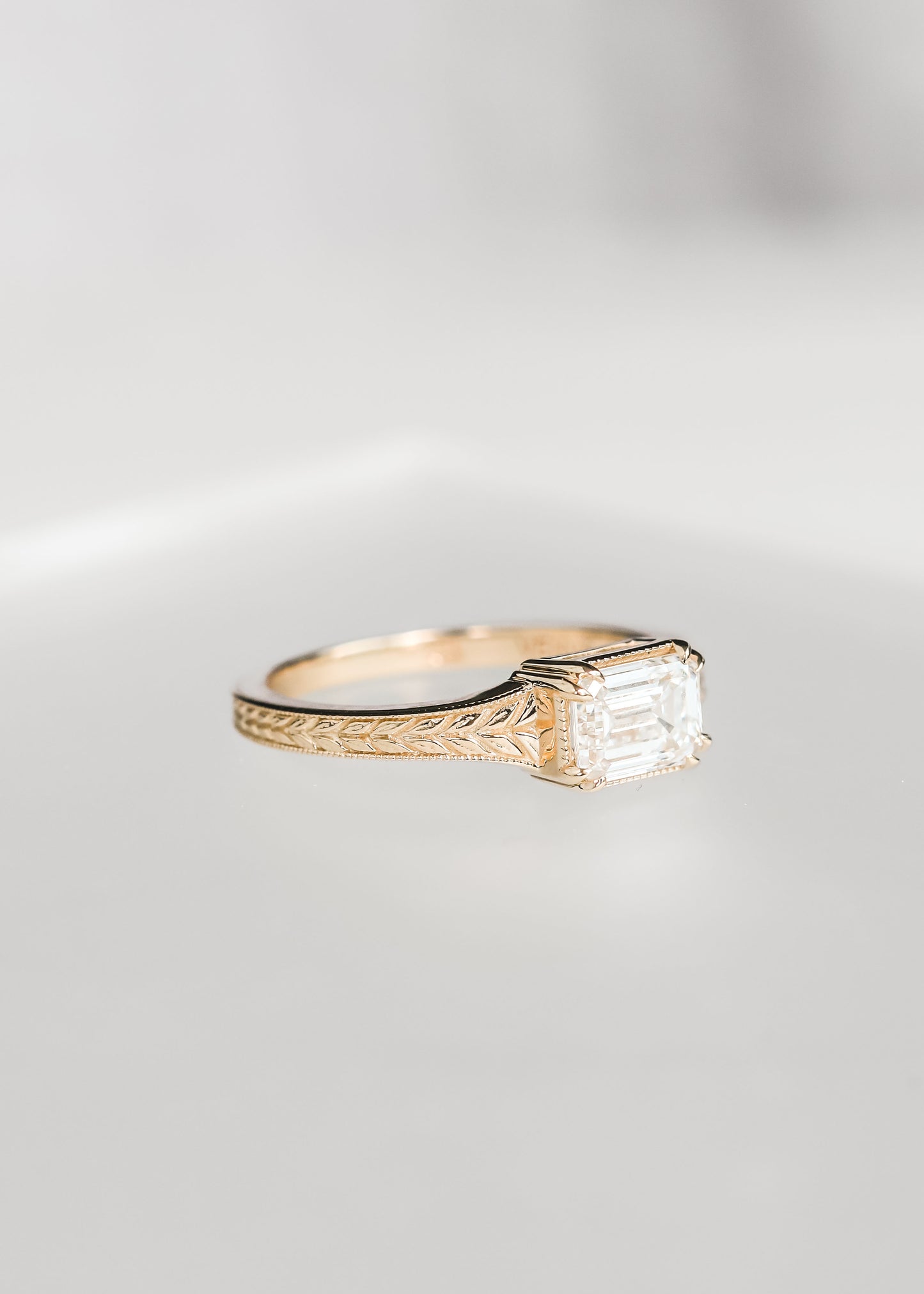 The Sage | 1.11ct Emerald Cut Lab Grown Diamond | Yellow Gold