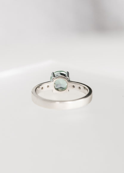 The Vega | 1.39ct Round Green Amethyst | White Gold
