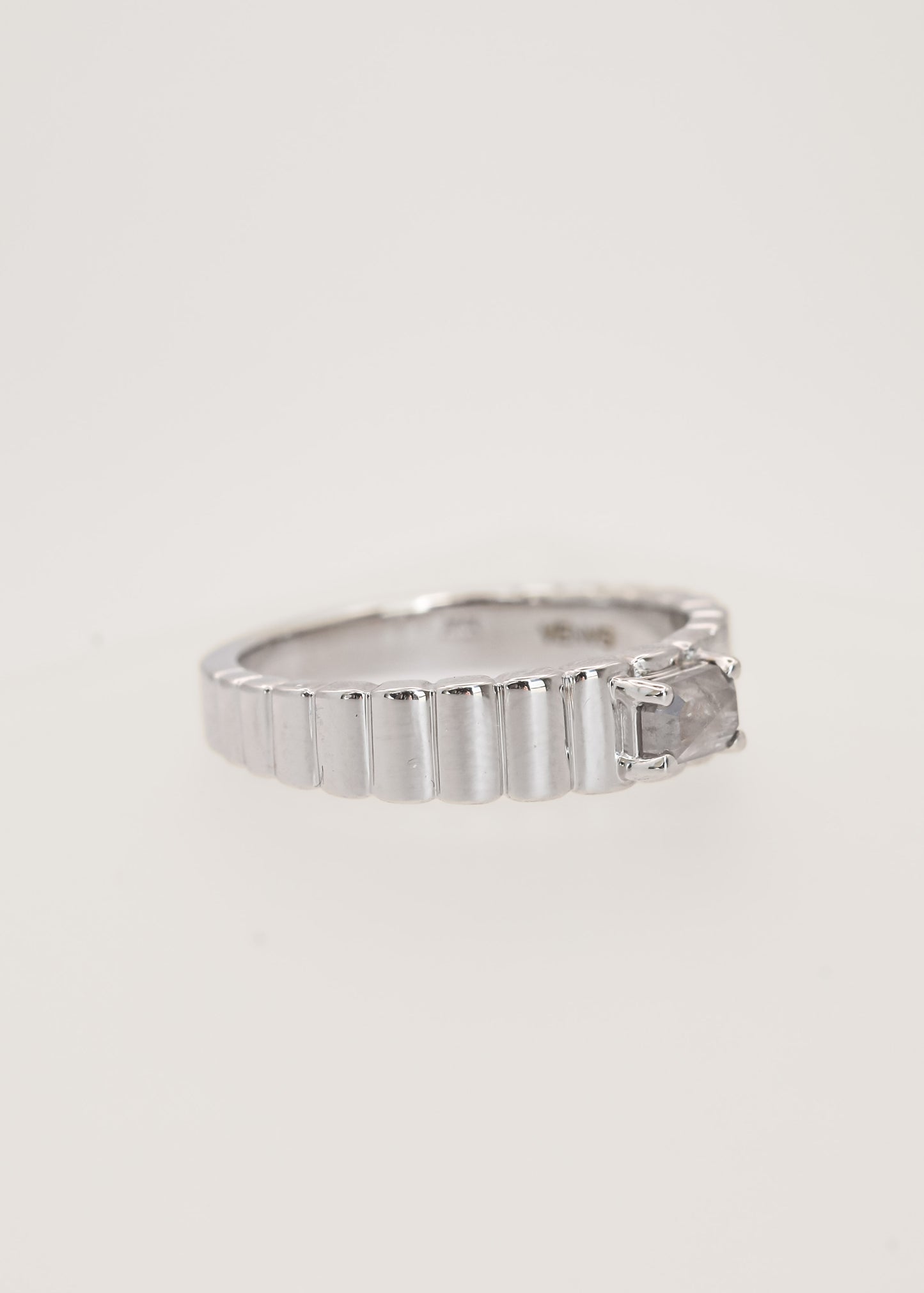 The Lynx | .32ct Emerald Salt and Pepper Diamond | White Gold