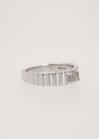 The Lynx | .32ct Emerald Salt and Pepper Diamond | White Gold