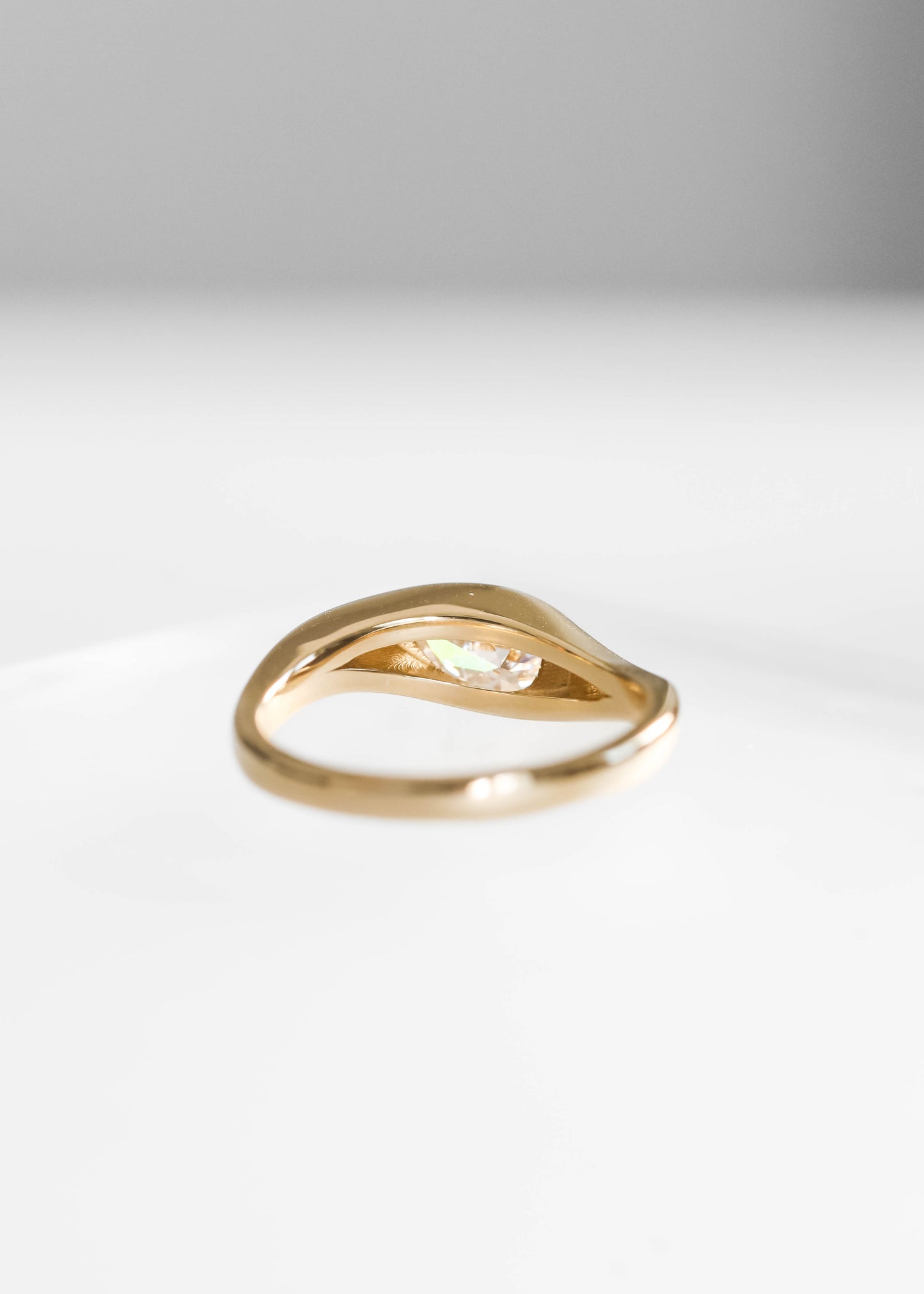 The Apollo | .74ct Pear Moissanite | Yellow Gold