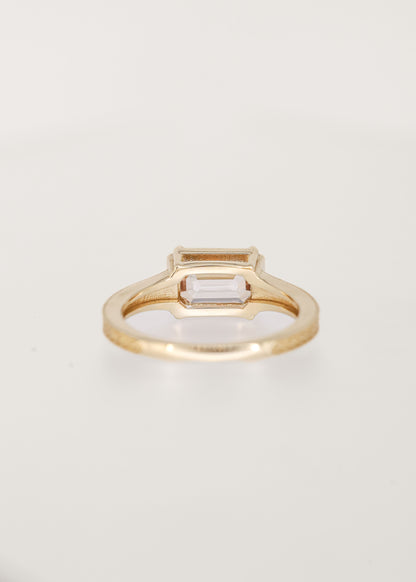The Sage | 2.13ct Emerald Cut Lab Champagne Diamond | Yellow Gold
