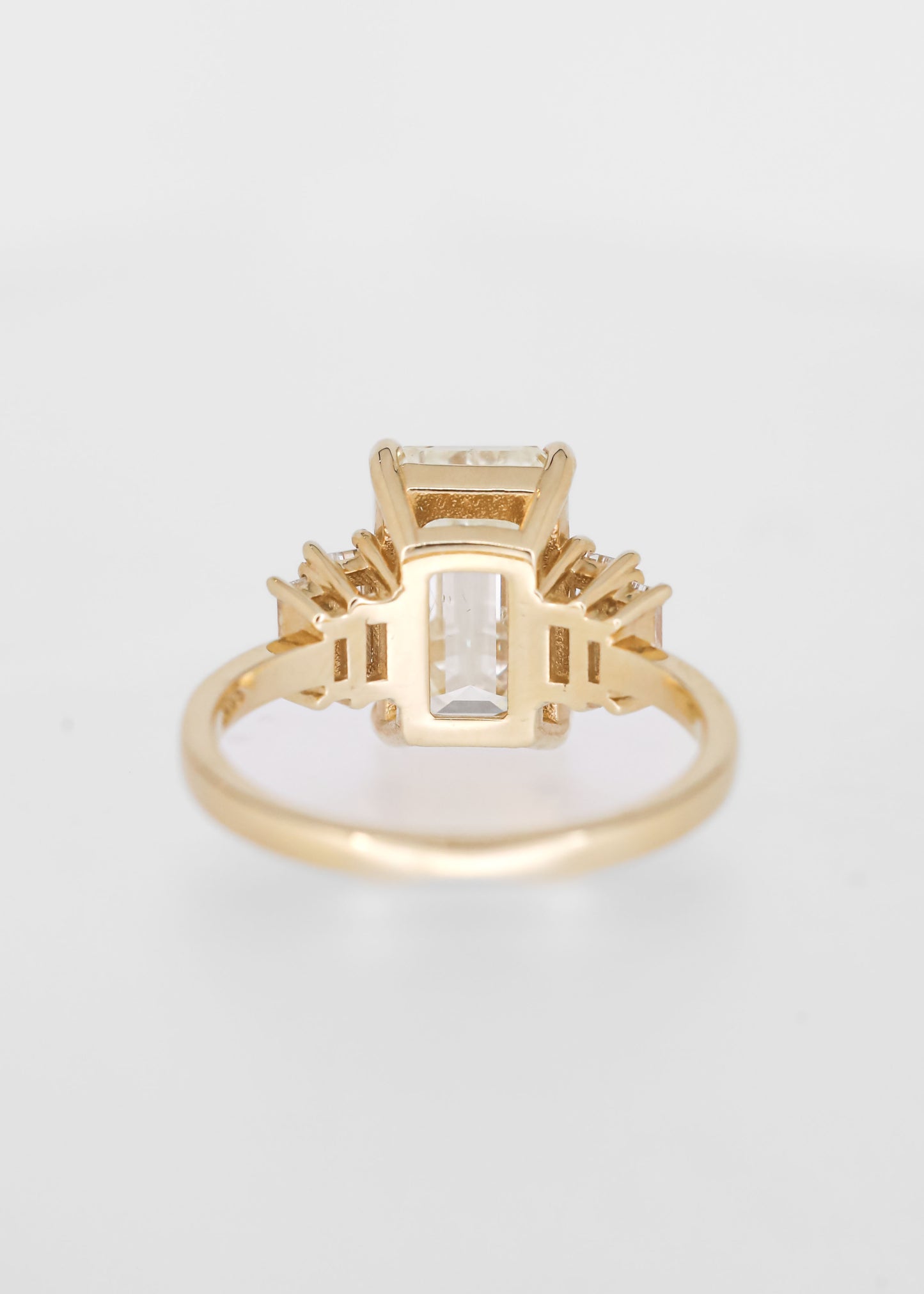 The Portia Ring | 3.50ct Emerald Diamond | Yellow Gold