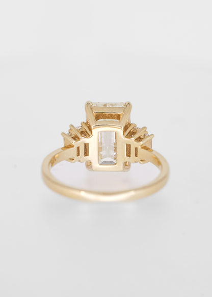 The Portia Ring | 3.50ct Emerald Diamond | Yellow Gold