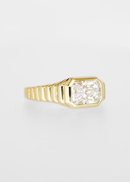 The Ribbed Vulcan | 2.01ct Lab Radiant Cut Diamond | Yellow Gold