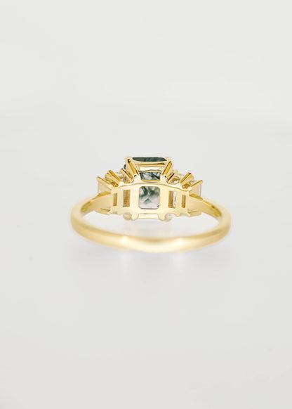 The Portia | 1.48ct Emerald Moss Agate | Yellow Gold