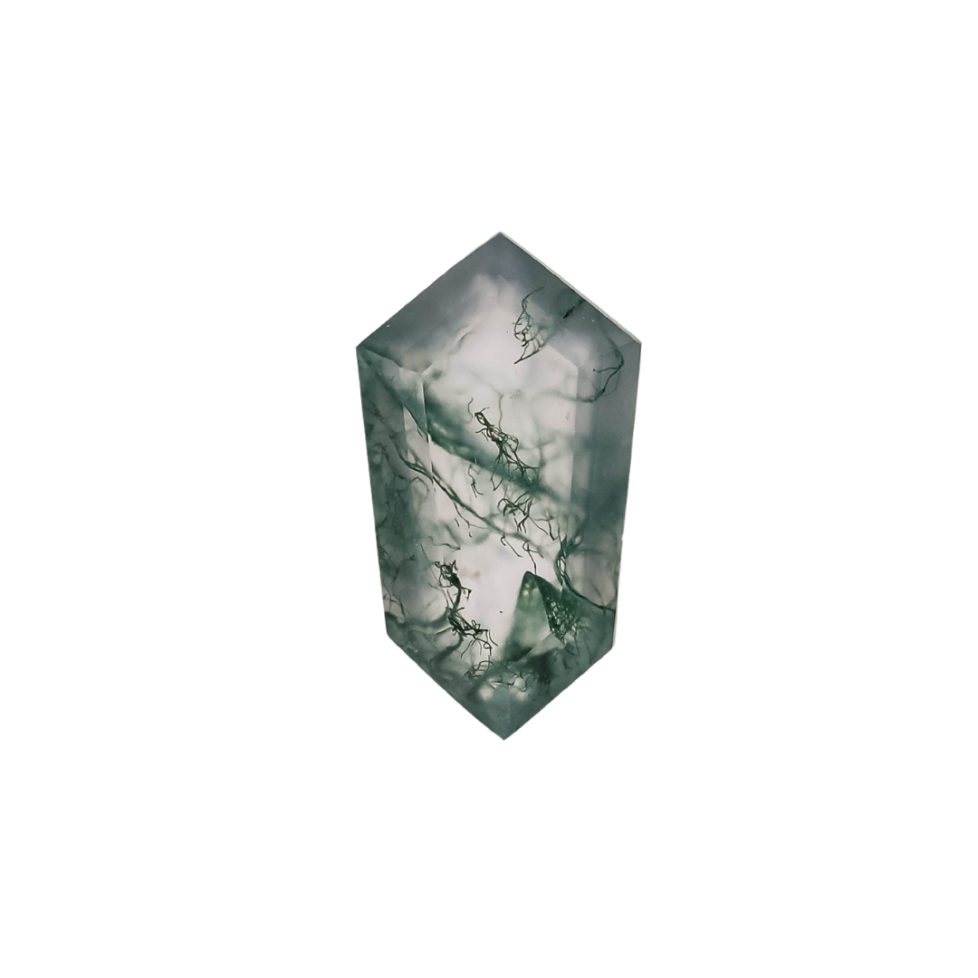 The Lyra | 18k | White | Size 7 | Stone MOS237 | Green Ring Box | Custom Engraving:  +$0