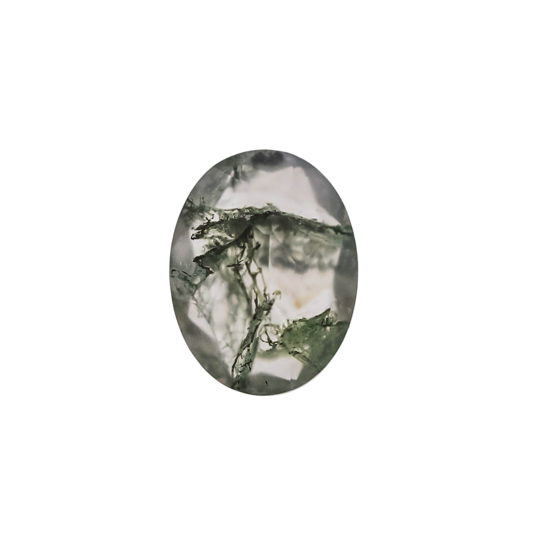 The Vega | 14k | White | Size 5.5 | Stone MOS281 | Apricot Ring Box | Custom Engraving:  +$0