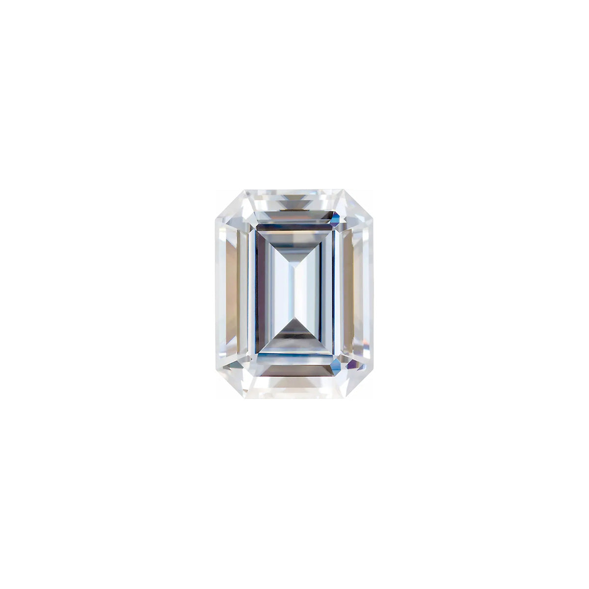 The Sage | 14k | White | Size 8 | Stone Moissanite | Emerald | 8x6mm | Pink Ring Box | Custom Engraving:  +$0