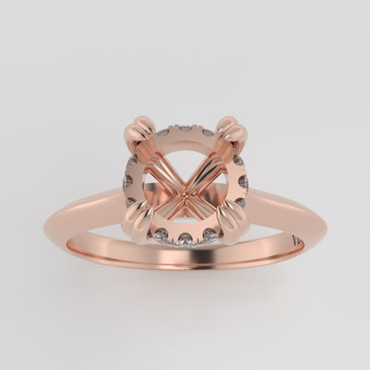 The Eden | 18k | Rose | Size 5.5 | Stone Elongated Cushion | A Quality | 2ct | Lagoon Ring Box | Custom Engraving:  +$0