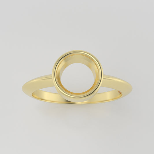 The Leda | 14k | Yellow | Size 7.25 | Stone MOS181 | Green Ring Box | Custom Engraving: S & E  +$75