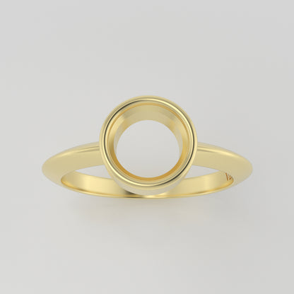 The Leda | 14k | Yellow | Size 7.5 | Stone MQ22 | Gray Ring Box | Custom Engraving:  +$0