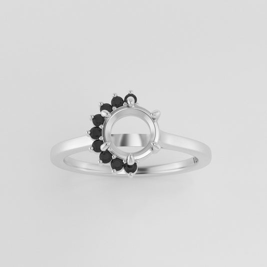 The Vesper | 18k | White | Size 7.25 | Stone PS107 | Green Ring Box | Custom Engraving:  +$0