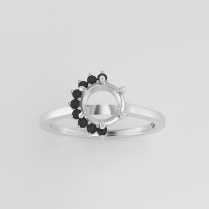 The Vesper | 14k | White | Size 6.25 | Stone MOS249 | Green Ring Box | Custom Engraving:  +$0