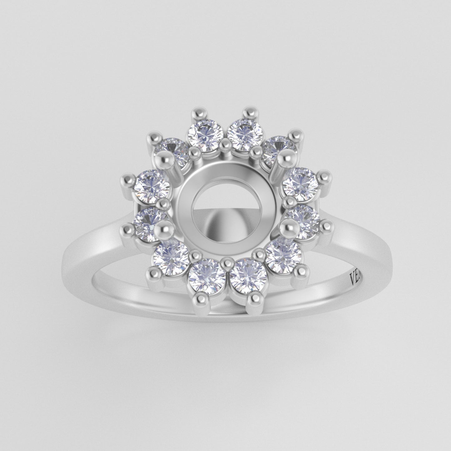 The Soleil | 14k | White | Size 7.5 | Stone RB22 | Lagoon Ring Box | Custom Engraving:  +$0