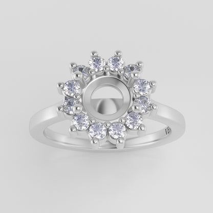 The Soleil | Platinum | White | Size 8.75 | Stone HX109 | Moss Ring Box | Custom Engraving:  +$0