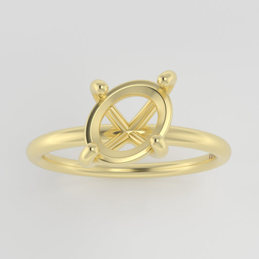 The Skye | 14k | Yellow | Size 8 | Stone Moissanite | Oval | 8x6mm | Moss Ring Box | Custom Engraving:  +$0
