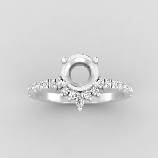The Stella | Platinum | White | Size 7.5 | Stone CU3 | Lagoon Ring Box | Custom Engraving: TDR +$75