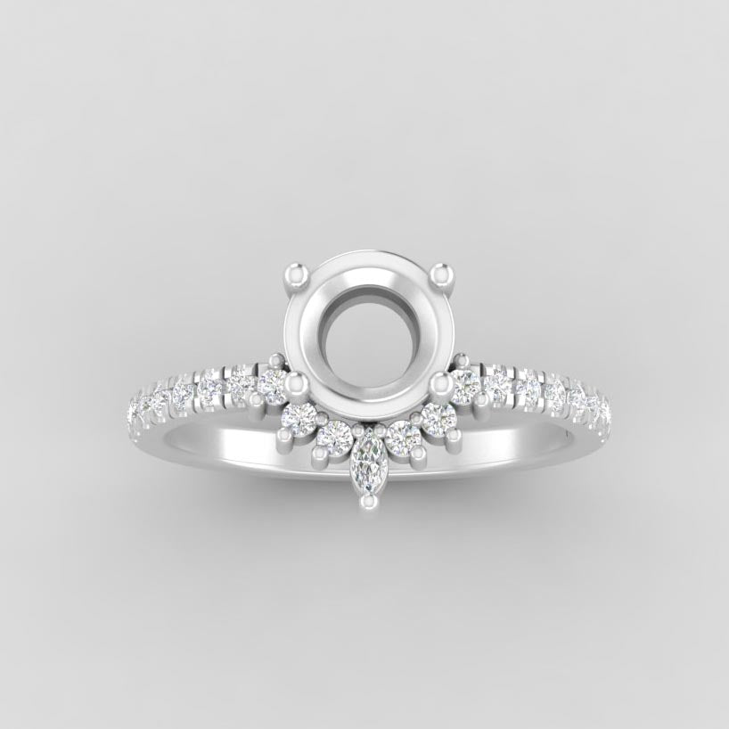 The Stella | 14k | White | Size 9 | Stone MOS173 | Moss Ring Box | Custom Engraving:  +$0