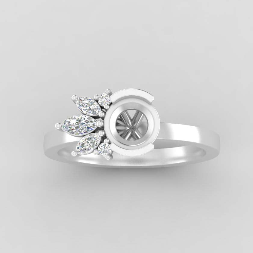 The Wren | Platinum | White | Size 12 | Stone MOS161 | Gray Ring Box | Custom Engraving:  +$0