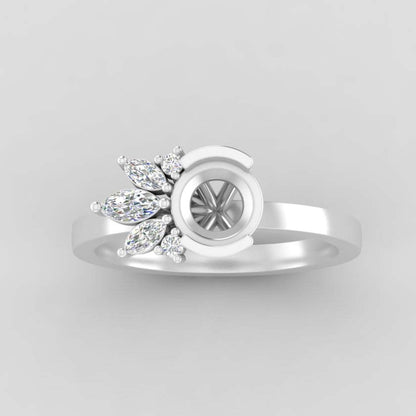 The Wren | Platinum | White | Size 12 | Stone MOS161 | Gray Ring Box | Custom Engraving:  +$0