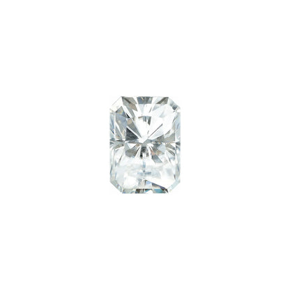 The Wolfe | 14k | White | Size 6 | Stone Moissanite | Radiant | 8x6mm | Moss Ring Box | Custom Engraving:  +$0