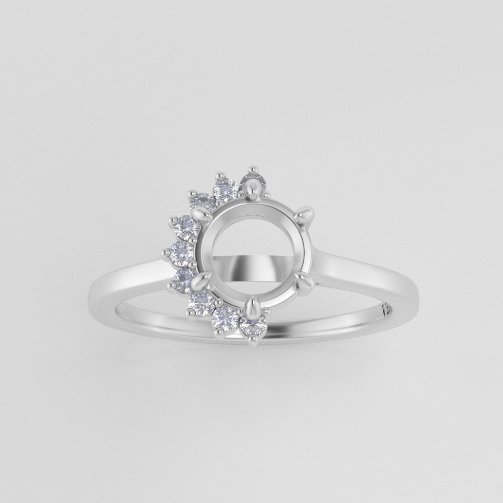 The Juliet | 14k | White | Size 14 | Stone MOS74 | Gray Ring Box | Custom Engraving:  +$0