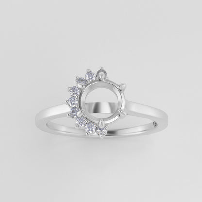The Juliet | 14k | White | Size 14 | Stone MOS74 | Gray Ring Box | Custom Engraving:  +$0