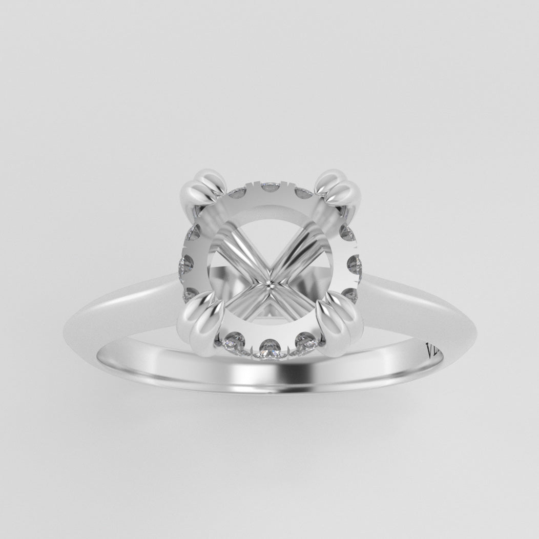 The Eden | Platinum | White | Size 7.75 | Stone EMC13 | Gray Ring Box | Custom Engraving:  +$0