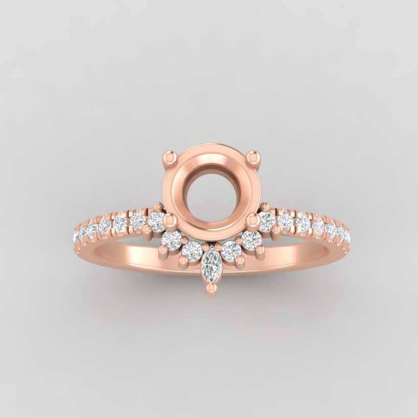 The Stella | 14k | Rose | Size 7.75 | Stone SA23 | Green Ring Box | Custom Engraving:  +$0