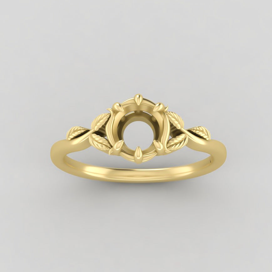 The Mira | 14k | Yellow | Size 5 | Stone Round | A Quality | 3ct | Dune Ring Box | Custom Engraving:  +$0