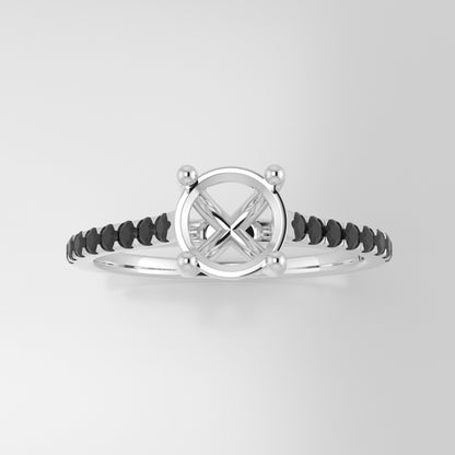 The Jett | 14k | White | Size 7.5 | Stone CU57 | Gray Ring Box | Custom Engraving:  +$0
