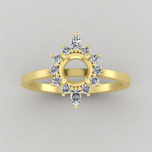 The Sienna | 14k | Yellow | Size 8 | Stone SA41 | Green Ring Box | Custom Engraving:  +$0