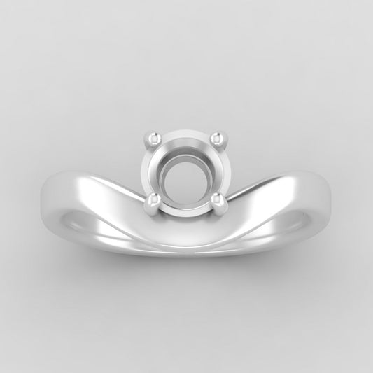 The West | 14k | White | Size 7 | Stone Moissanite | Round | 7.5mm | Dune Ring Box | Custom Engraving:  +$0